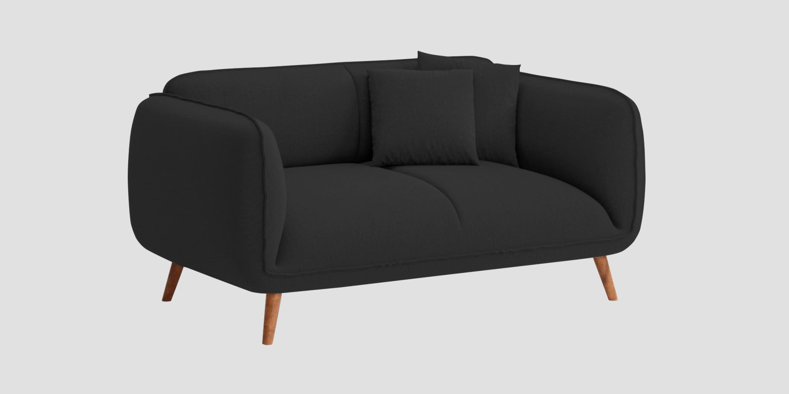 Zia Fabric 2 Seater Sofa In Bitter Black Colour - Febonic Living