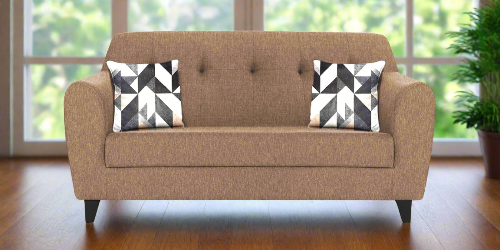 Melaan Fabric 2 Seater Sofa In Cosmic Beige Colour - Febonic Living