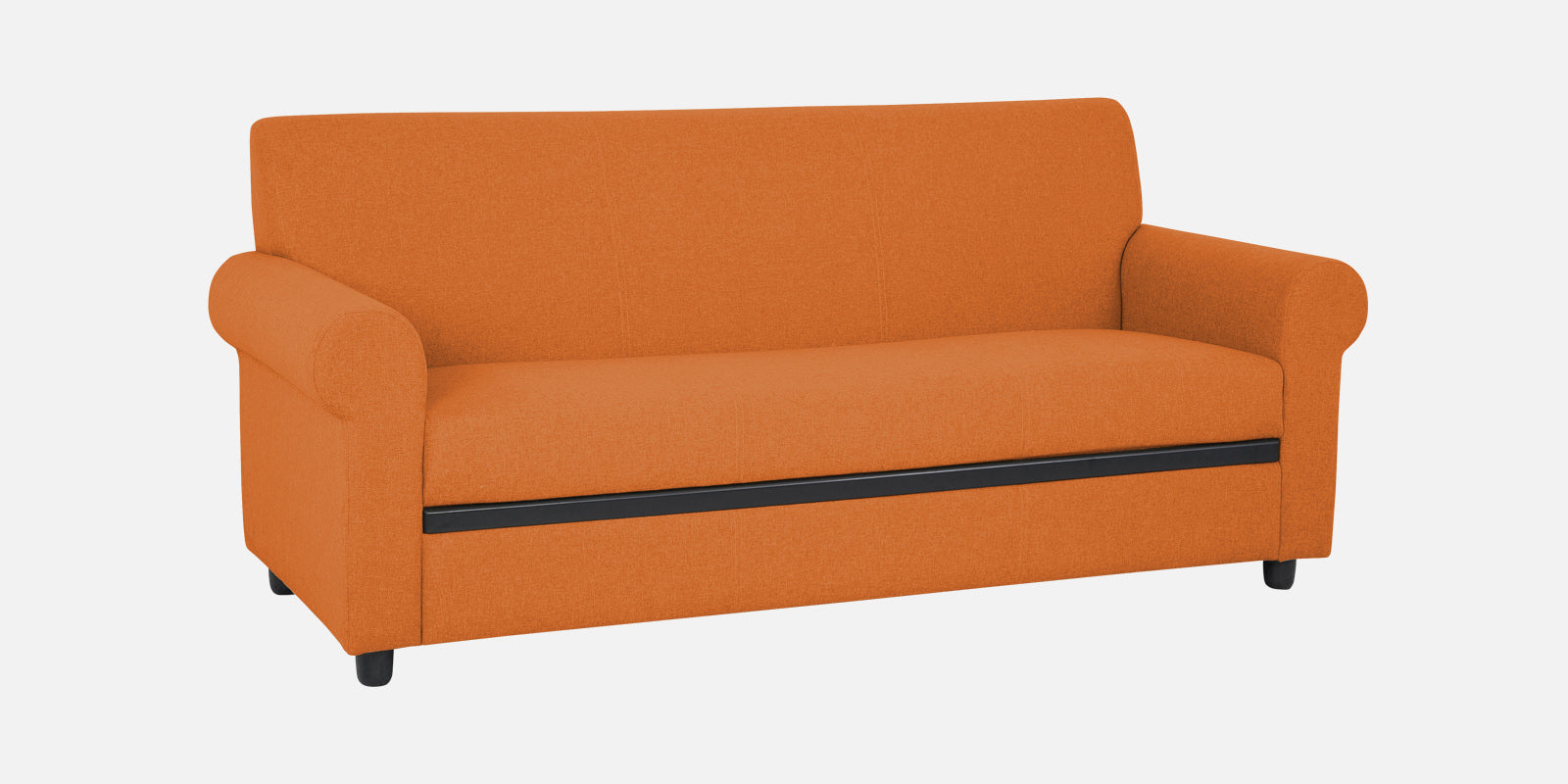 Ribby Fabric 3 Seater Sofa in Dark Orange Colour