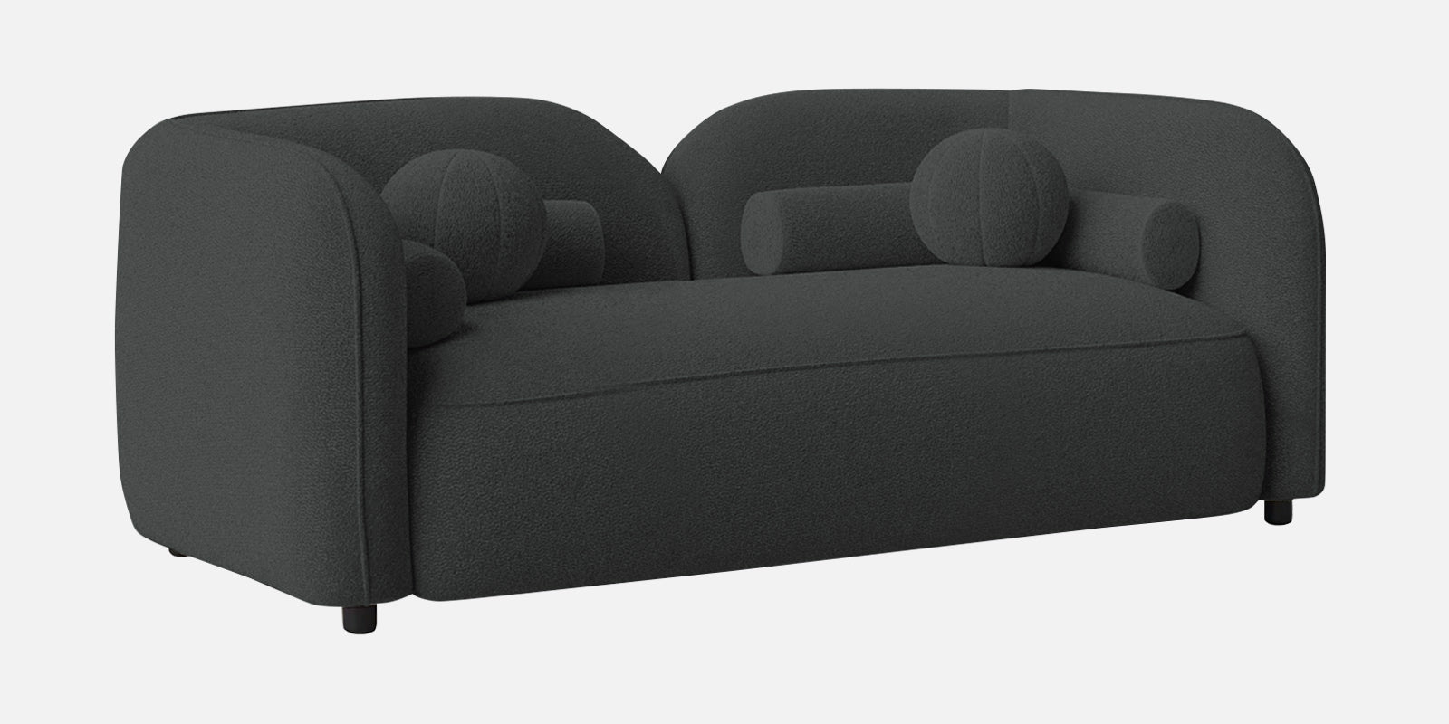 Corny Boucle Fabric 2 Seater Sofa In Shadow Grey Colour - Febonic Living