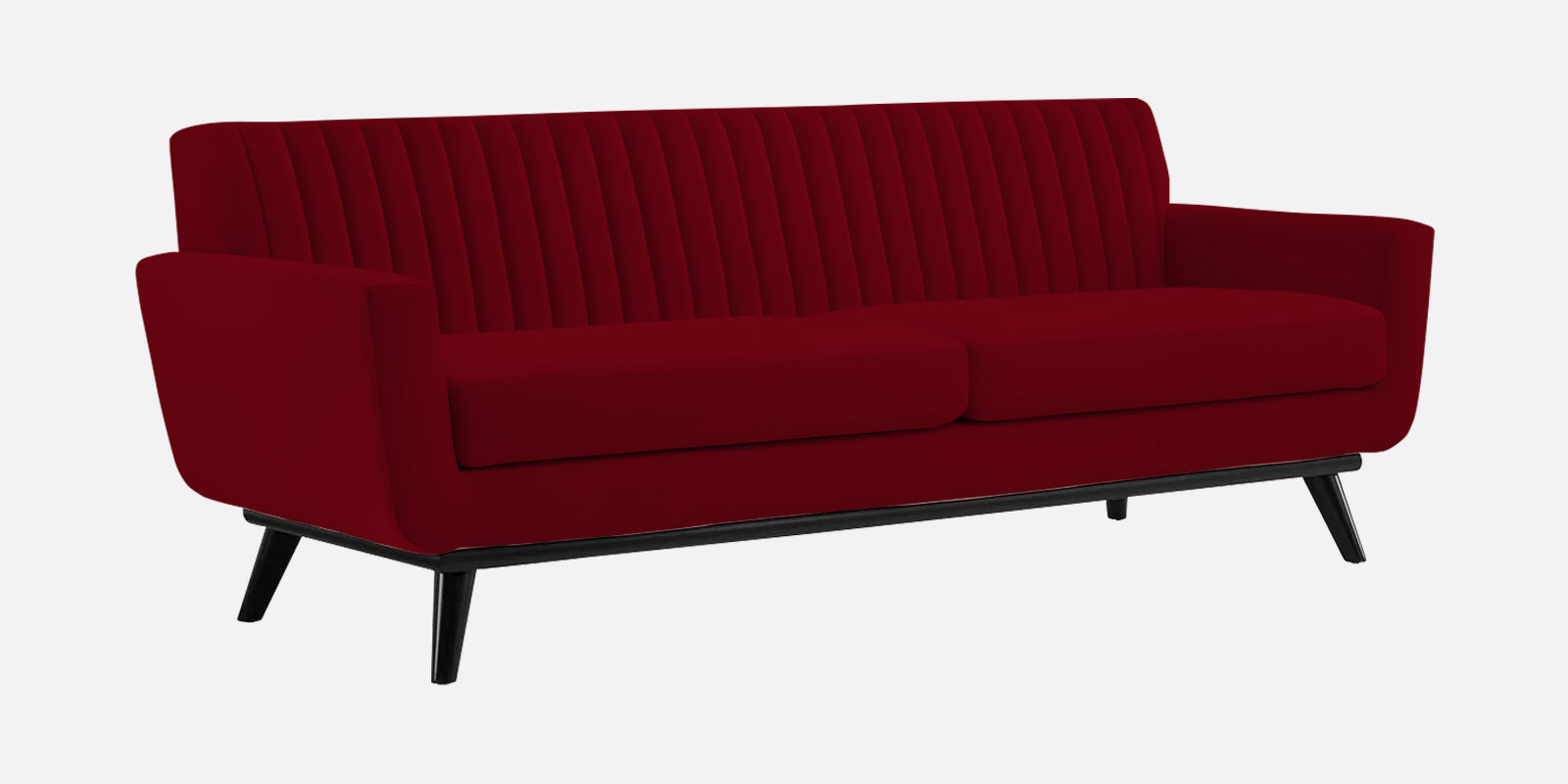 Tucker Velvet 3 Seater Sofa In Cherry Red Colour