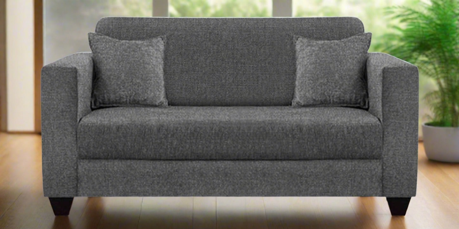 Nebula Fabric 2 Seater Sofa in Charcoal Grey Colour