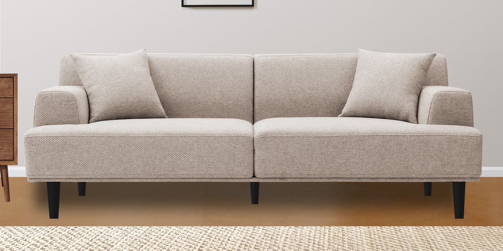 Cobby Fabric 3 Seater Sofa In Natural Beige Colour - Febonic Living