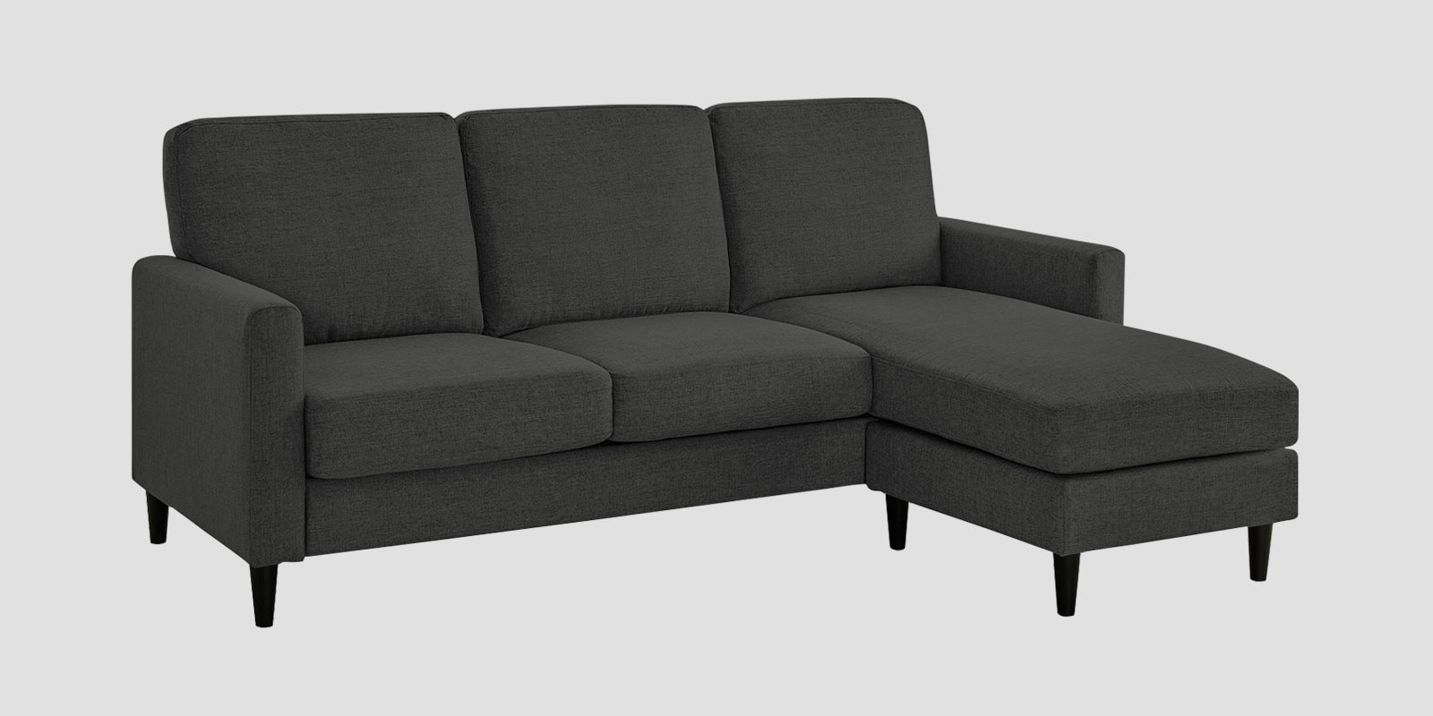 Romie Fabric LHS Sectional Sofa (2+Lounger) In Charcoal Grey Colour - Febonic Living