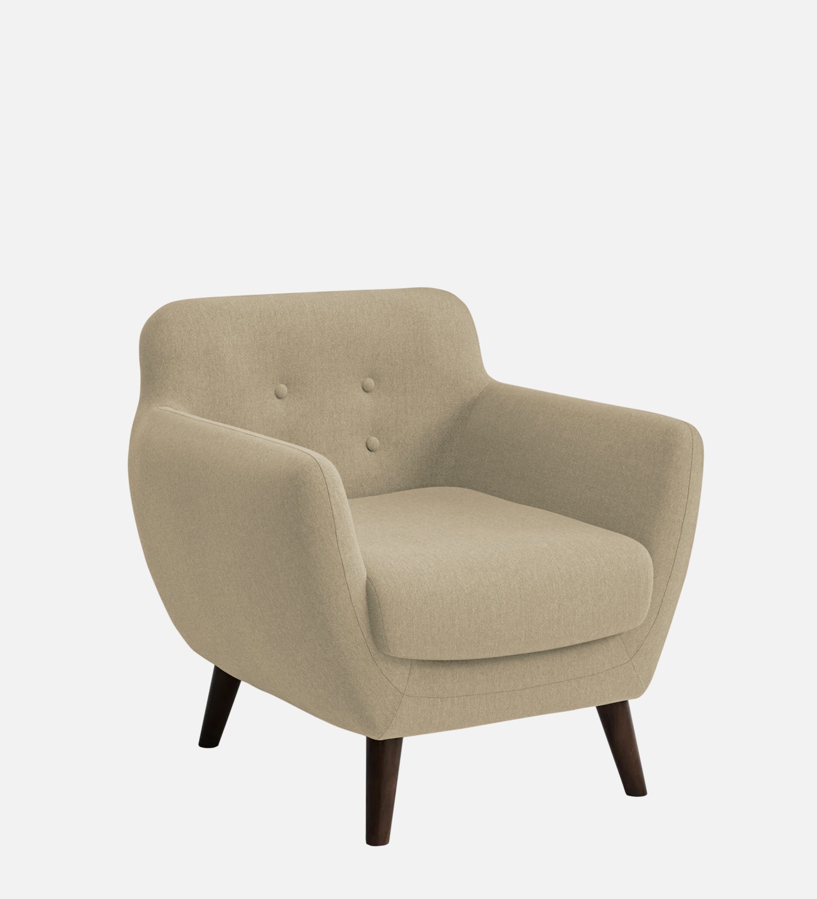 Goofy Fabric 1 Seater Sofa In Honey Beige Colour - Febonic Living