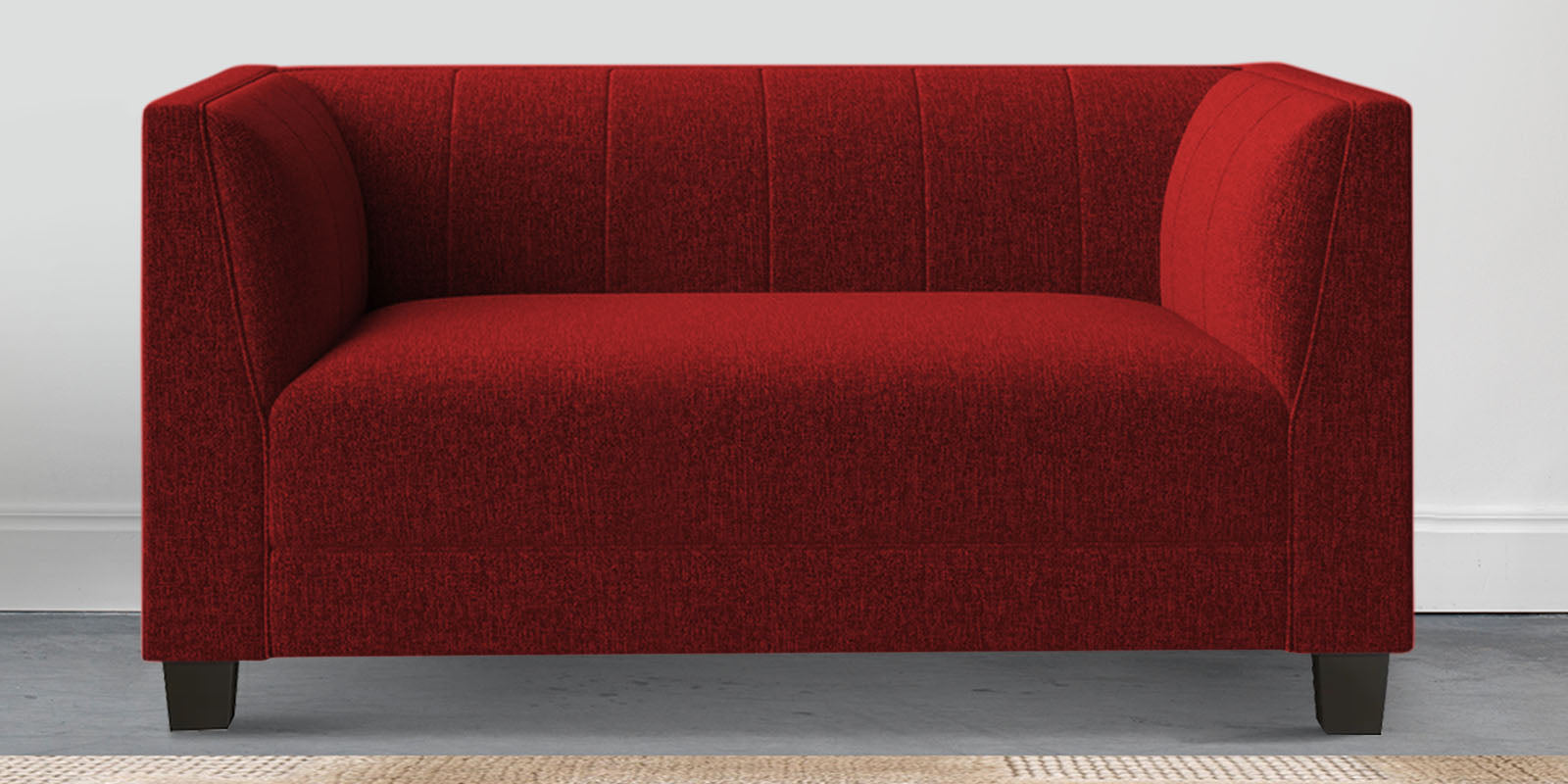 Chastin Fabric 2 Seater Sofa In Blood Maroon Colour