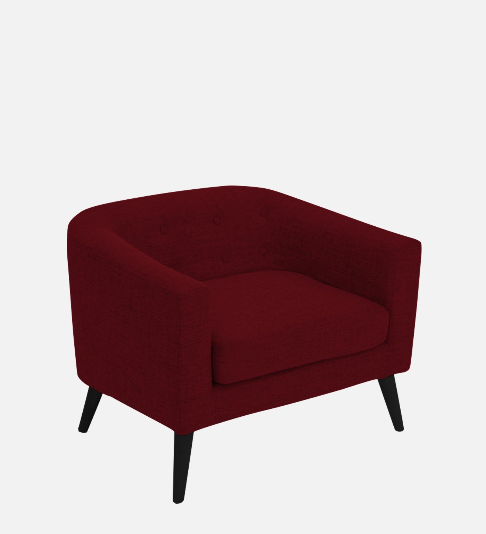 Casper Fabric 1 Seater Sofa In Ruby Red Colour - Febonic Living