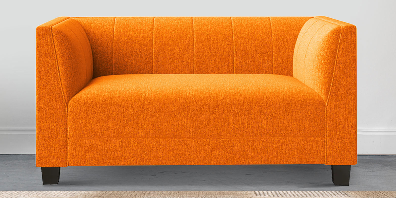 Chastin Fabric 2 Seater Sofa in Vivid Orange Colour