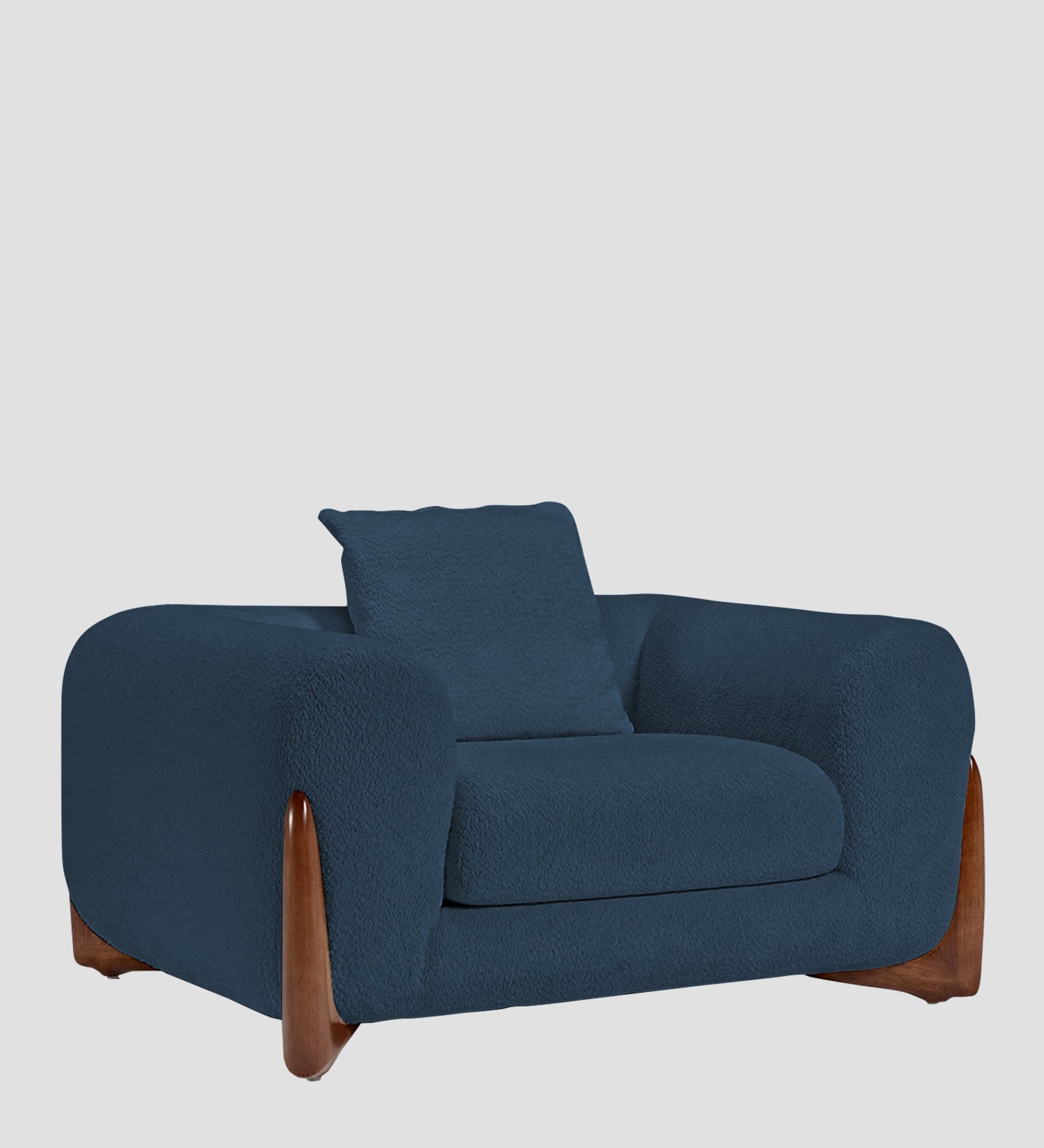 Boko Boucle 1 Seater Sofa In Classic Blue Colour - Febonic Living