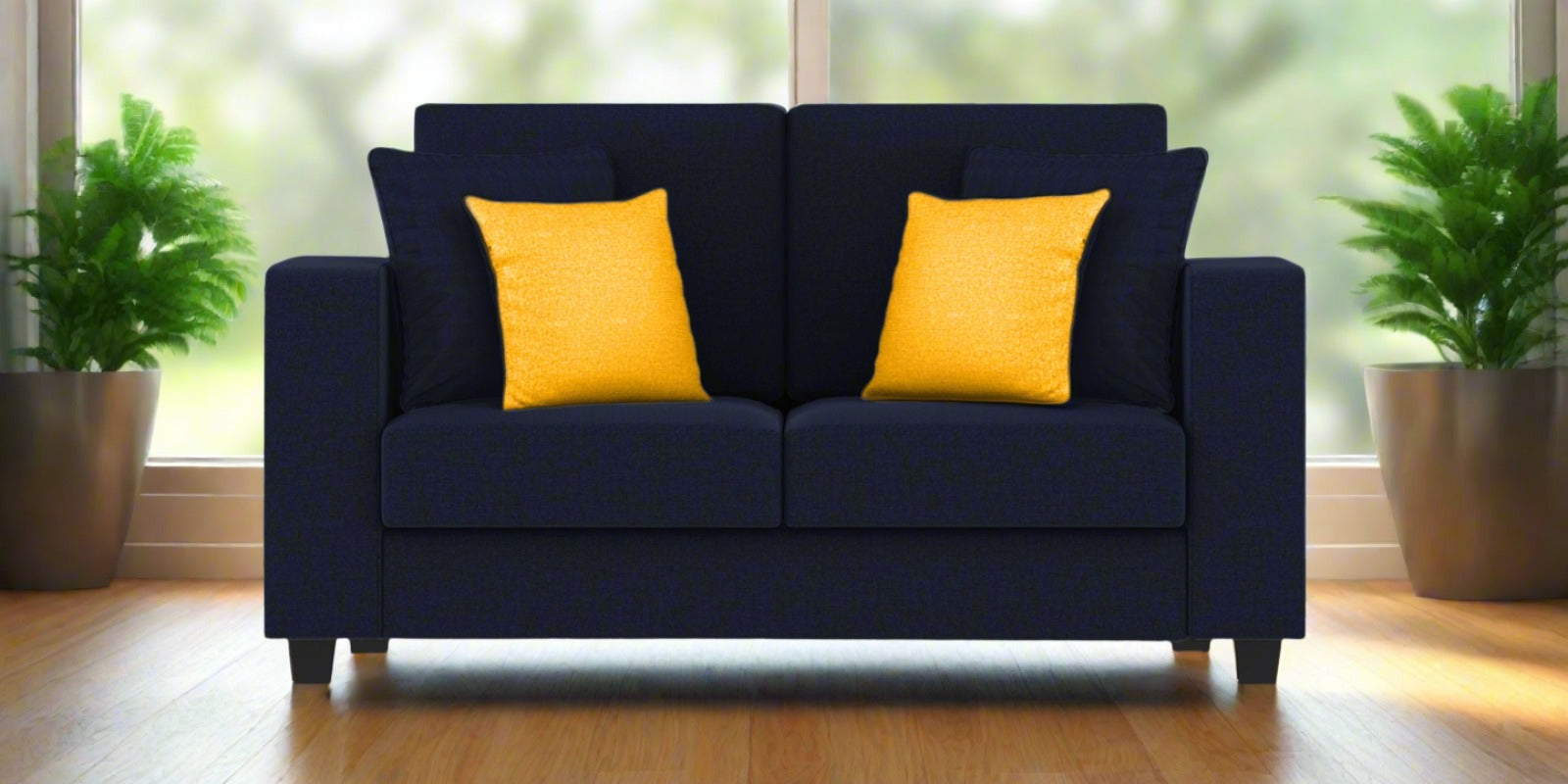 Nabi Fabric 2 Seater Sofa In Royal Blue Colour - Febonic Living