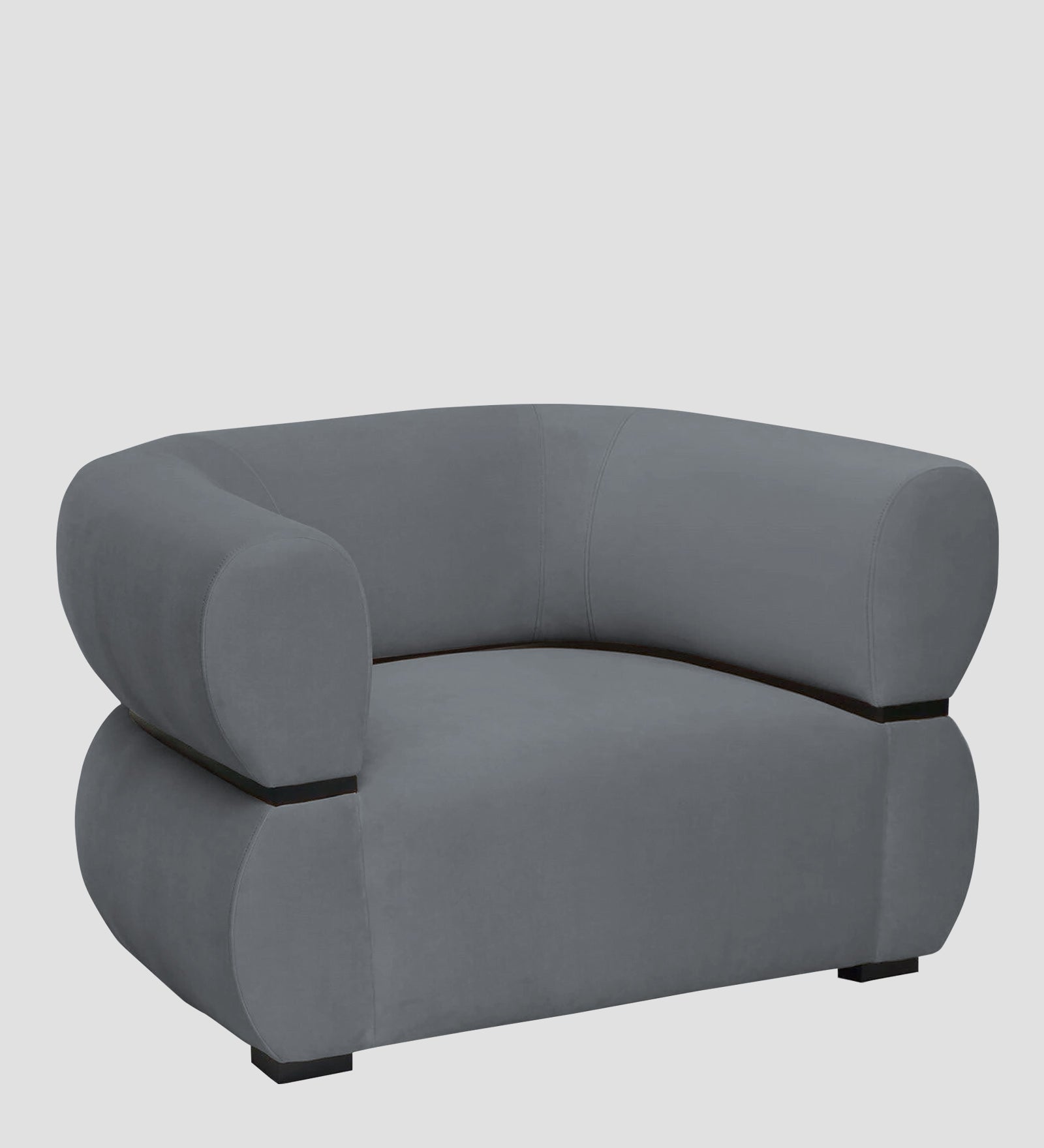 Kula Velvet 1 Seater Sofa In Pubble Grey Colour - Febonic Living
