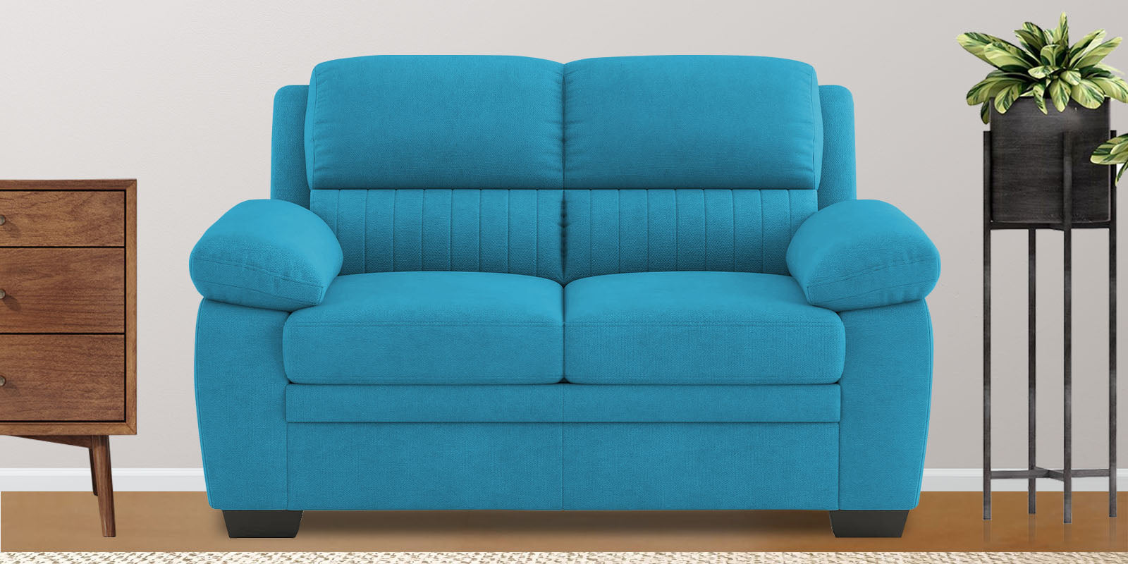 Miranda Velvet 2 Seater Sofa In Aqua blue Colour - Febonic Living