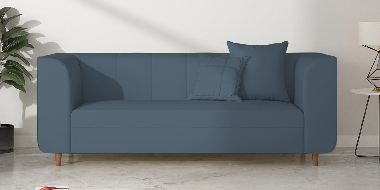 Sumo Velvet 3 Seater Sofa In Oxford Blue Colour - Febonic Living