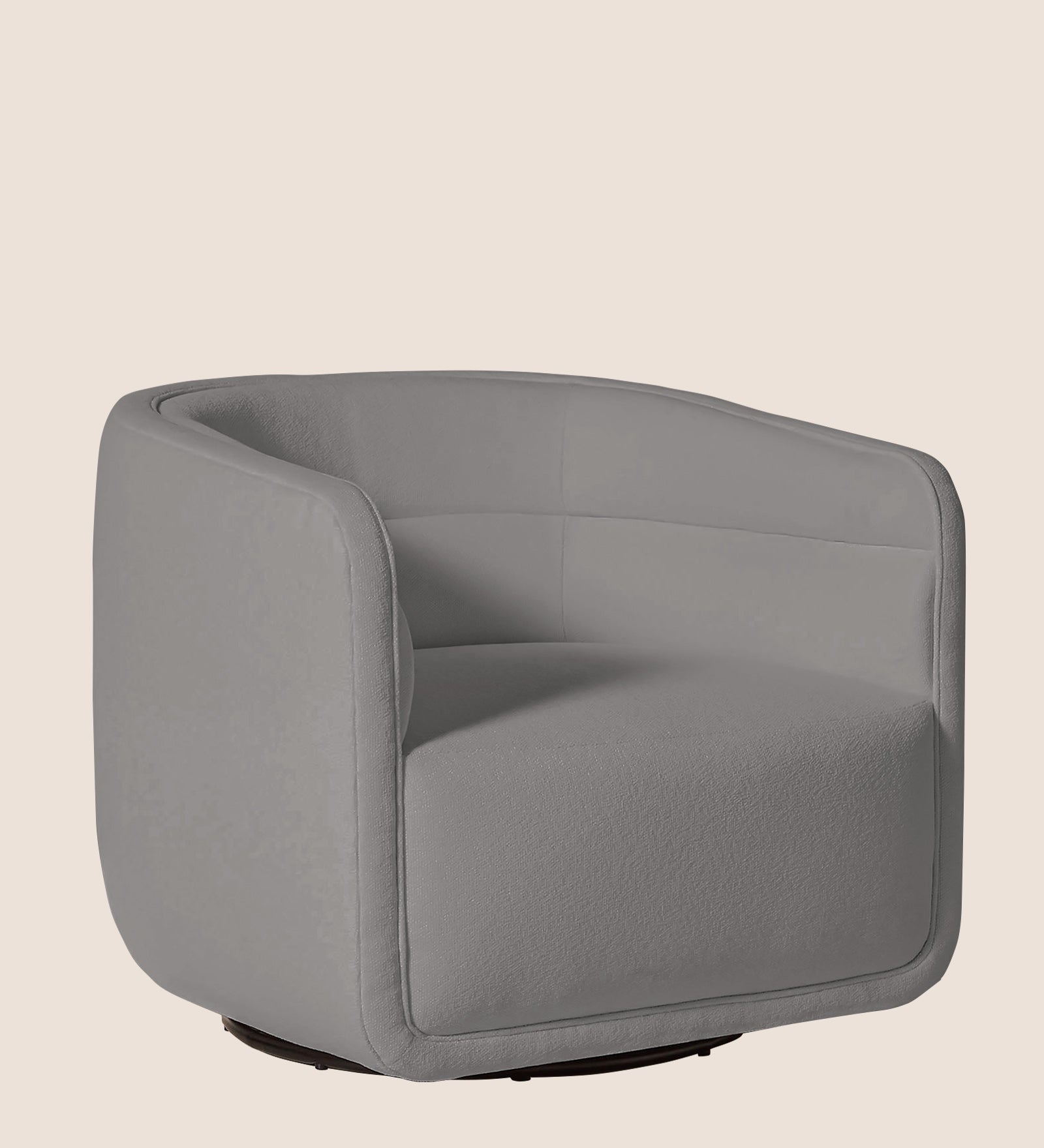 Ria Fabric Swivel Chair in Silver Grey Colour