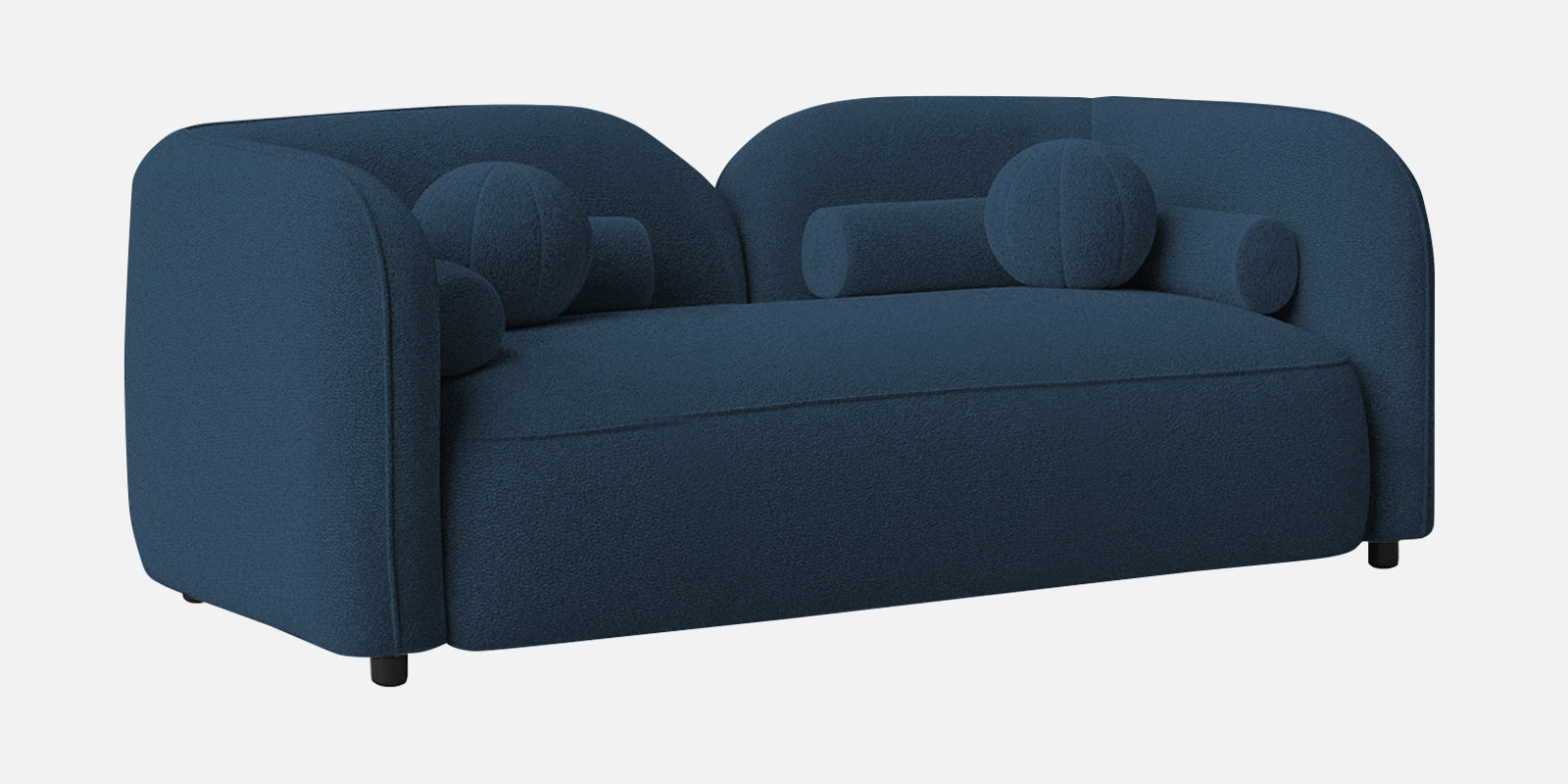 Corny Boucle Fabric 2 Seater Sofa In Classic Blue Colour - Febonic Living
