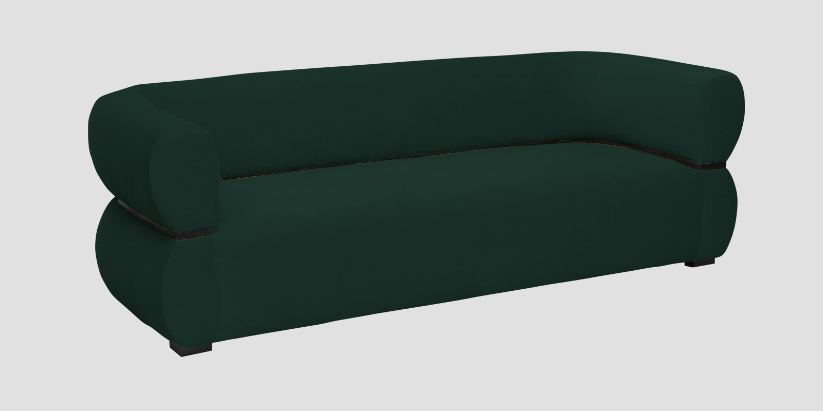 Kula Velvet 3 Seater Sofa In Forest Green Colour - Febonic Living