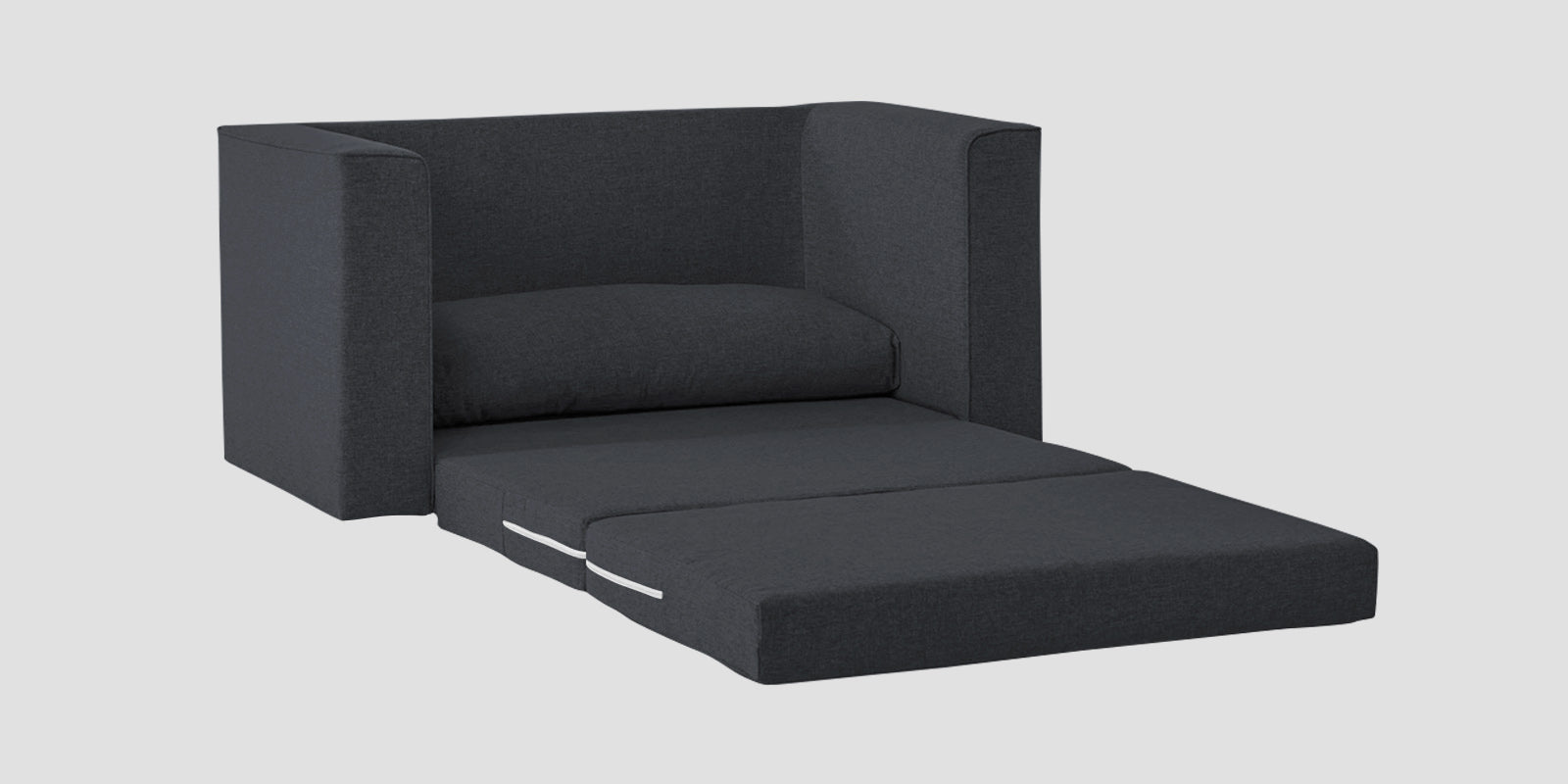 Kenia Fabric 2 Seater Foldable Sofa Cum Bed In Charcoal Grey Colour - Febonic Living