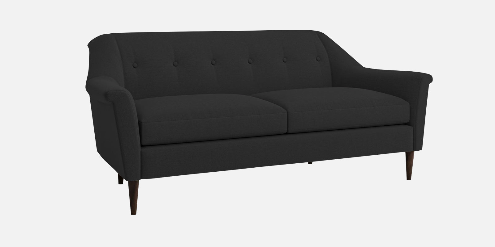 Homer Fabric 3 Seater Sofa In Bitter Black Colour - Febonic Living