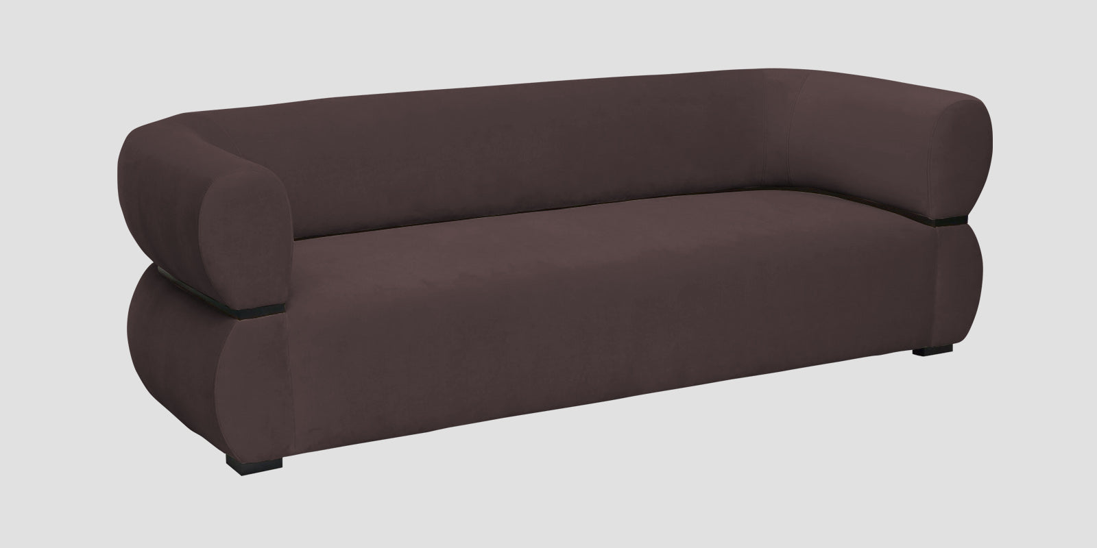 Kula Velvet 3 Seater Sofa In Mocha Brown Colour - Febonic Living