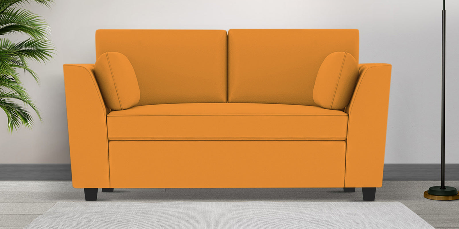 Bristo Velvet 2 Seater Sofa In Tangerine Orange Colour - Febonic Living
