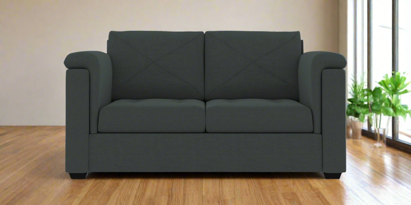 Andres Fabric 2 Seater Sofa In Dub Grey Colour - Febonic Living
