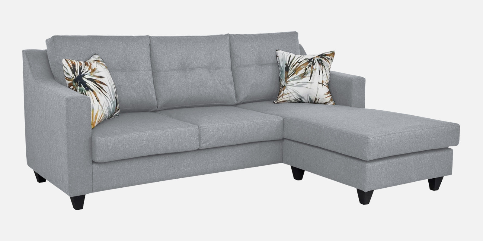 Welly Fabric LHS Sectional Sofa (2+Lounger) In Coin Grey Colour