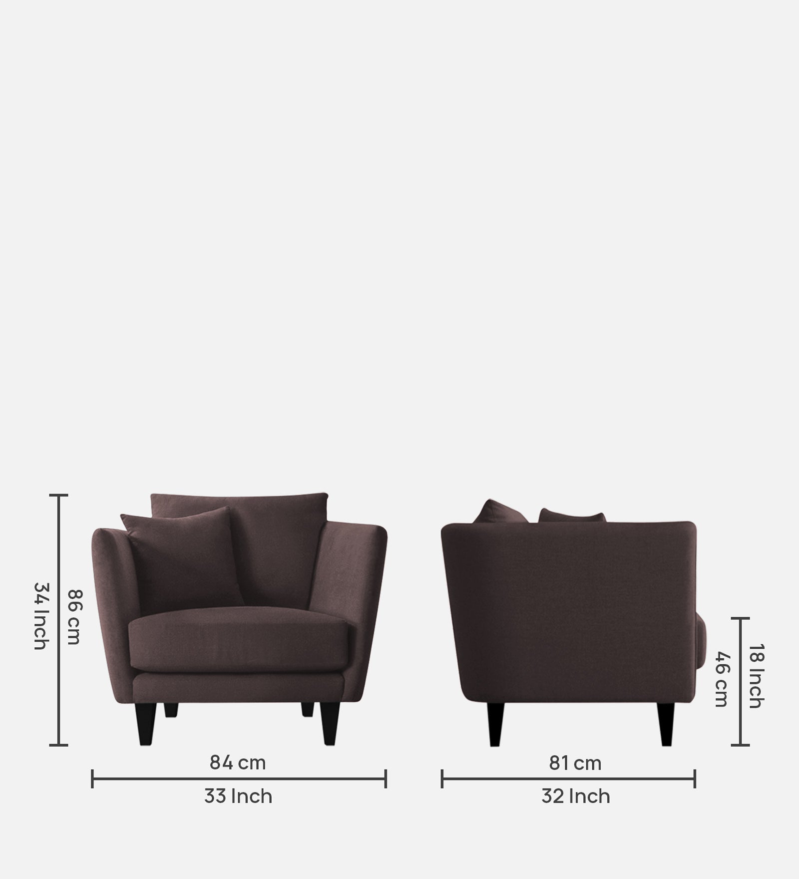 Norway Velvet 1 Seater Sofa In Mocha Brown Colour - Febonic Living