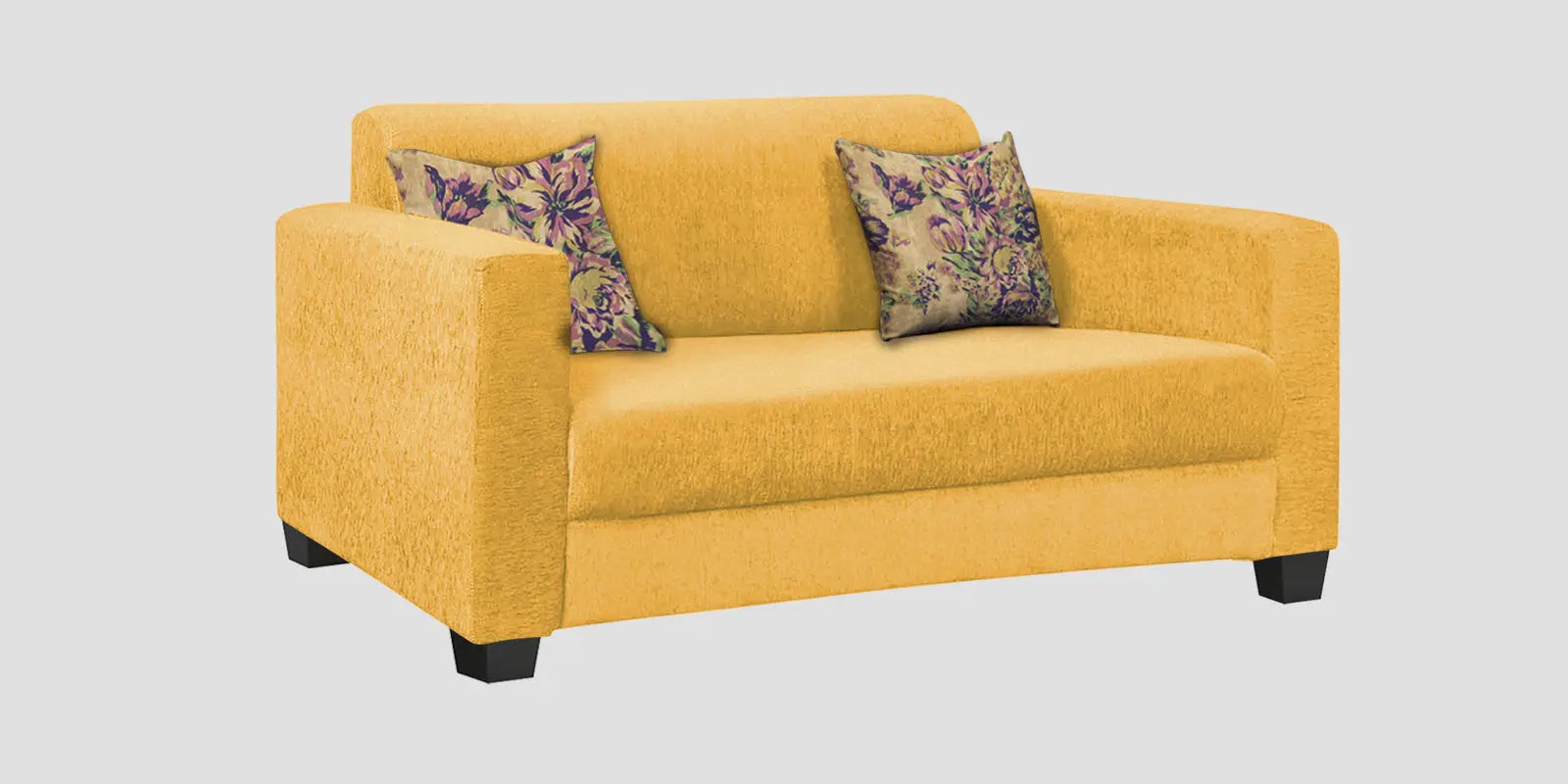 Lipu Fabric 2 Seater Sofa In Bold Yellow Colour Febonic Living