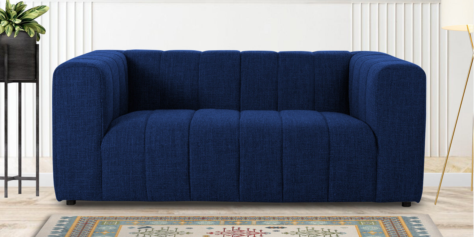 Lara Fabric 2 Seater Sofa In Royal Blue Colour - Febonic Living