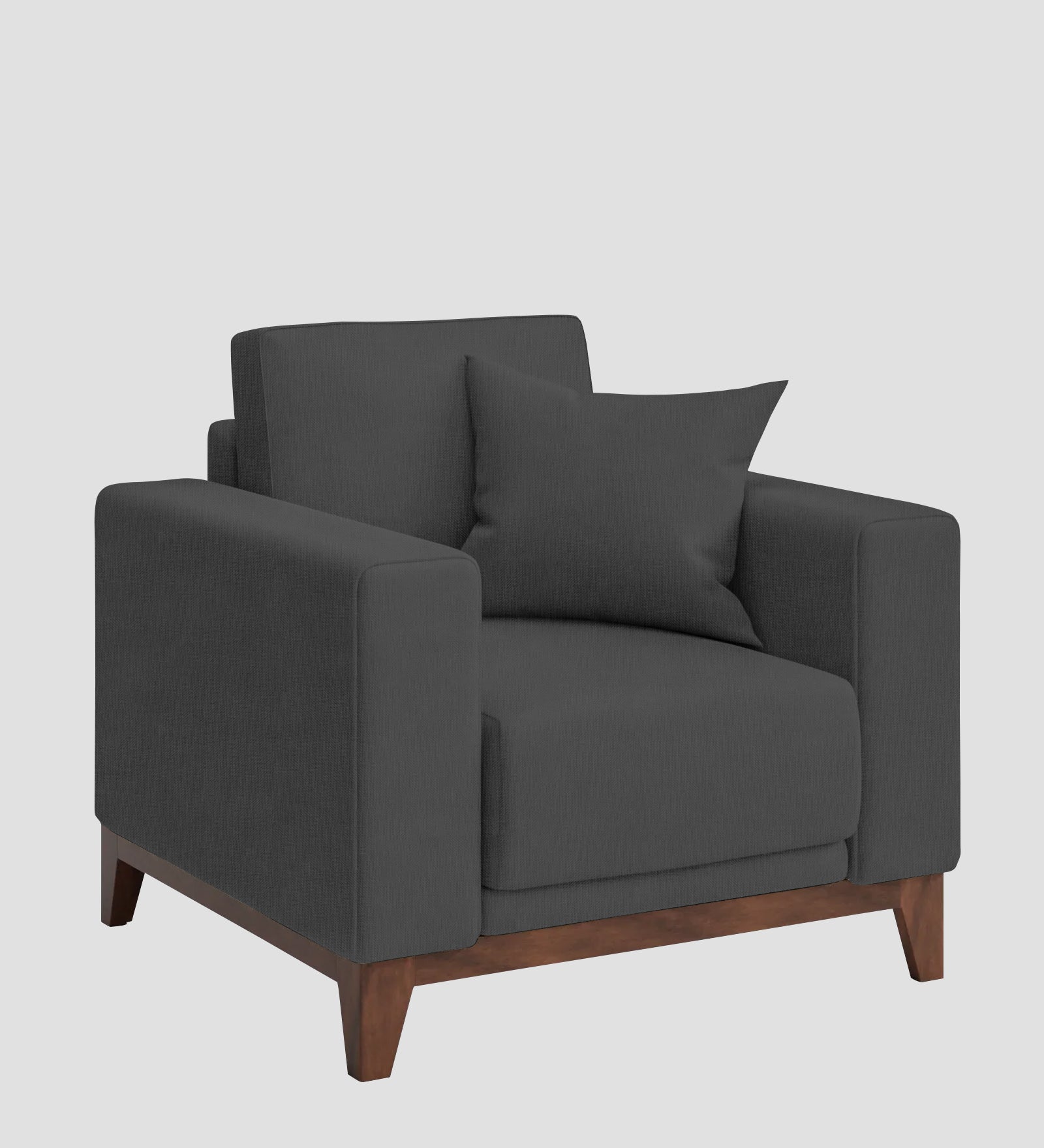 Luca Fabric 1 Seater Sofa In Stone Grey Colour - Febonic Living