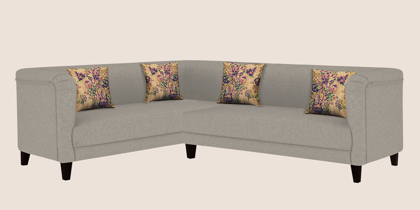 Niki Fabric Corner Sofa In Ash Grey Colour - Febonic Living