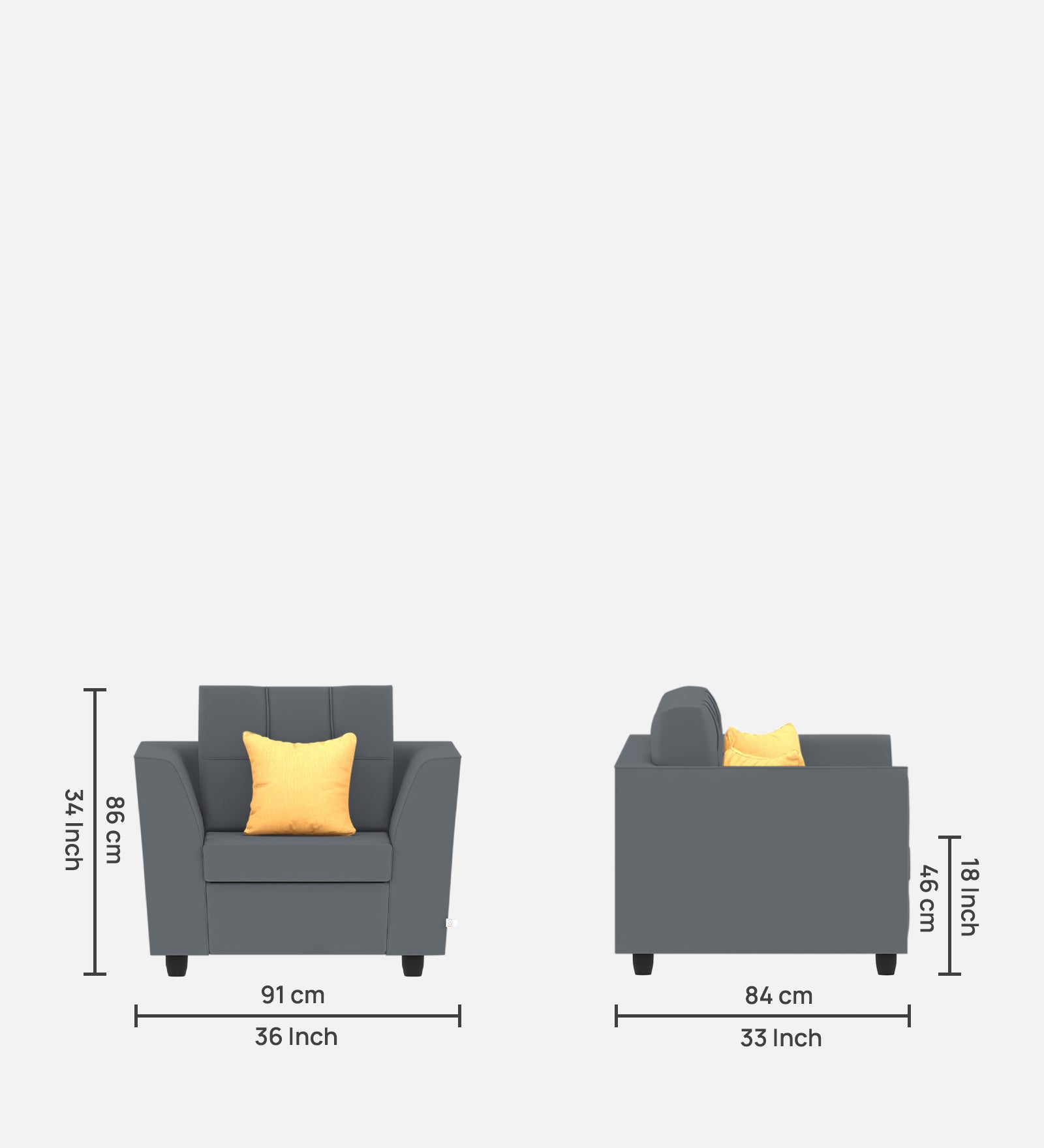 Nestin Velvet 1 Seater Sofa In Pubble Grey Colour - Febonic Living
