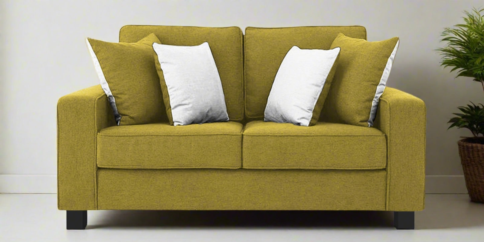 Ladybug Fabric 2 Seater Sofa In Parrot Green Colour - Febonic Living