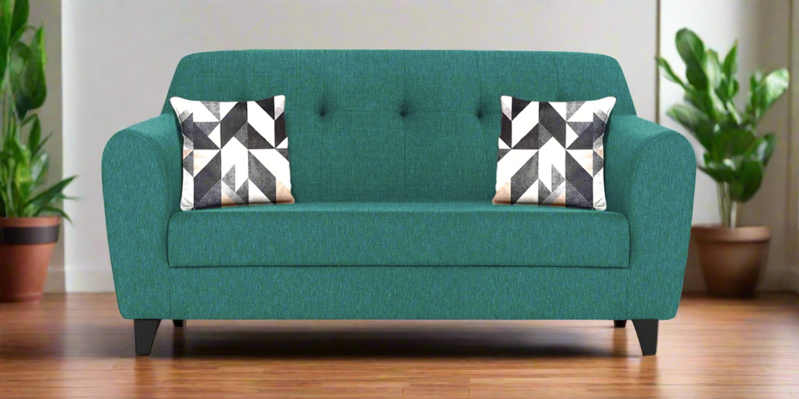 Melaan Fabric 2 Seater Sofa In Sea Green Colour - Febonic Living