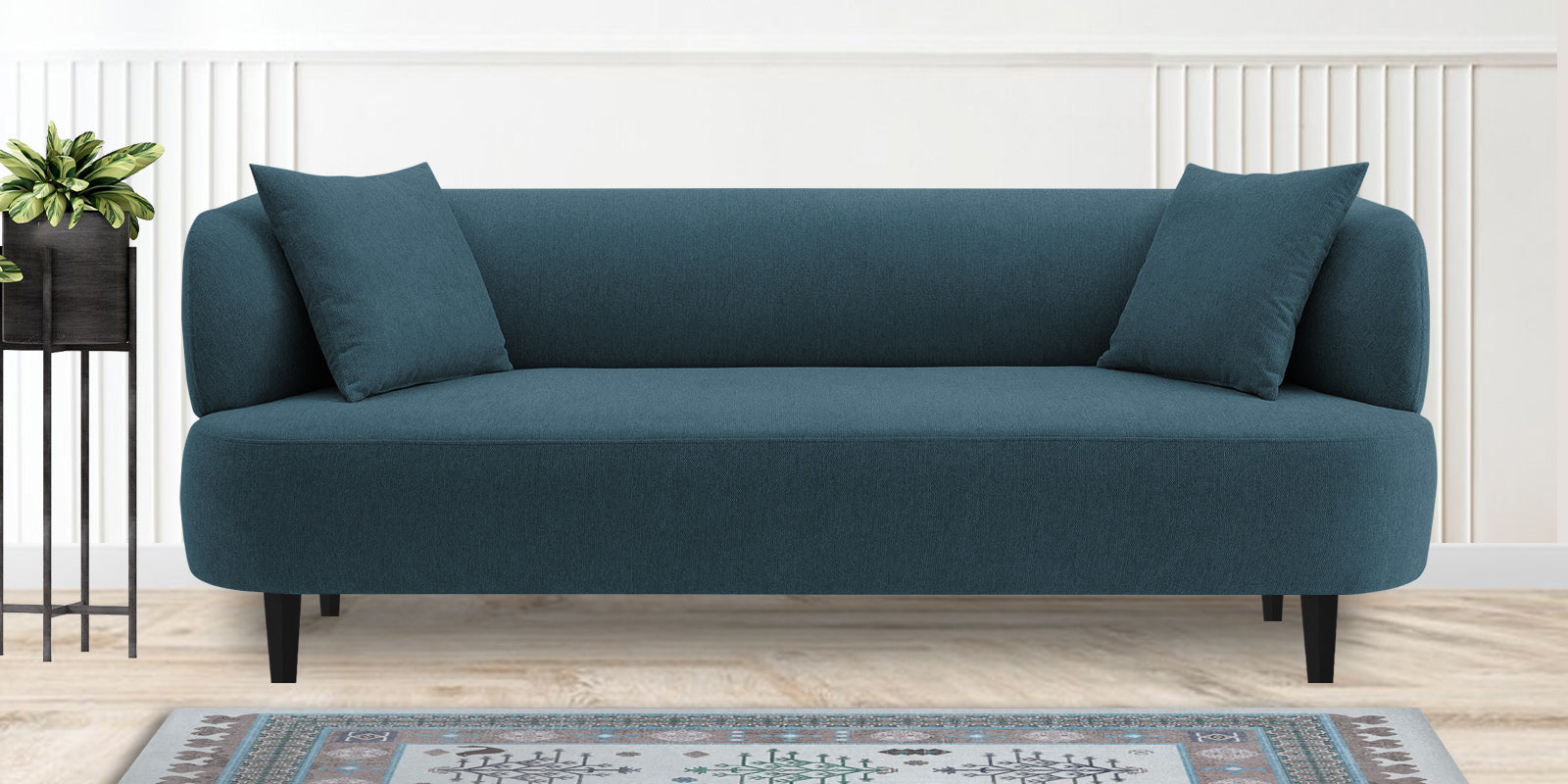 Carson Fabric 3 Seater Sofa In Harbour Blue Colour - Febonic Living
