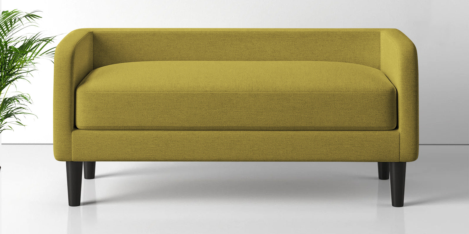 Maya Fabric Bench In Parrot Green Colour - Febonic Living
