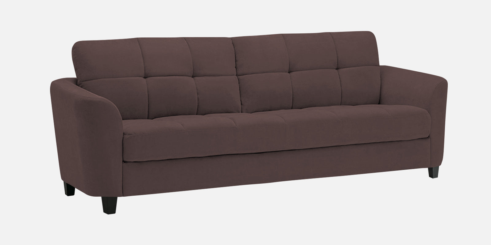 Mulan Fabric 3 Seater Sofa In Night Brown Colour - Febonic Living