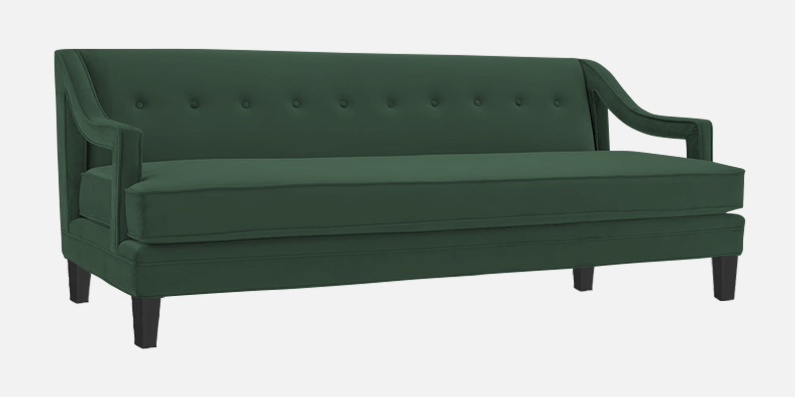 Daffy Velvet 3 Seater Sofa In Amazon Green Colour - Febonic Living