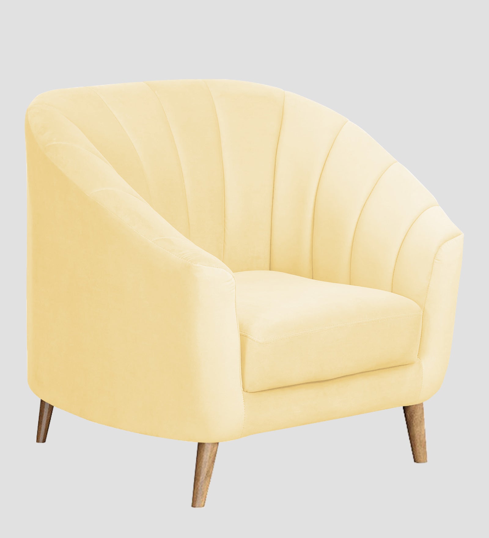 Kaylee Velvet 1 Seater Sofa In Sandy Beige Colour - Febonic Living