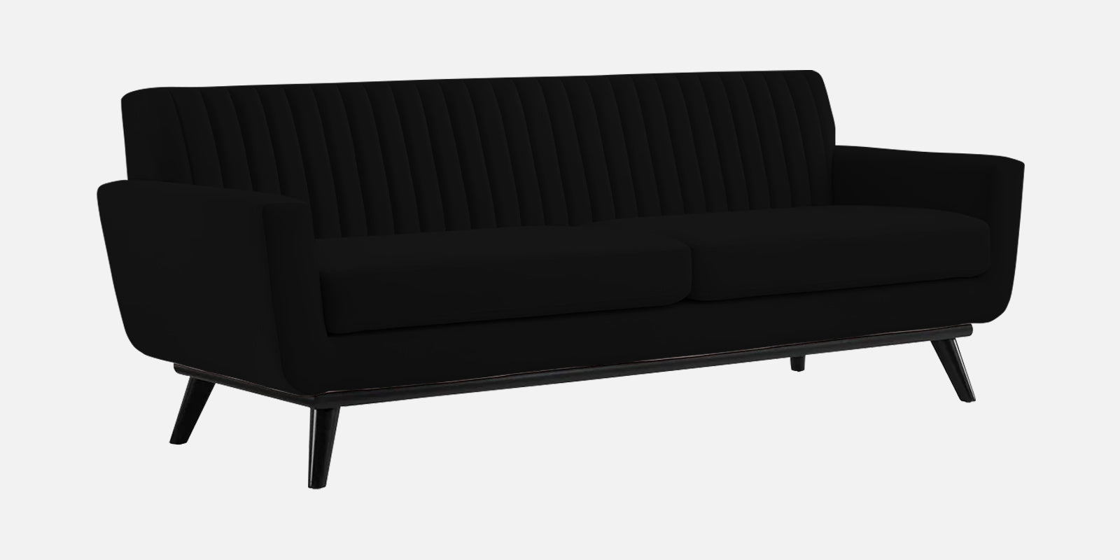 Tucker Velvet 3 Seater Sofa In Adam Black Colour - Febonic Living