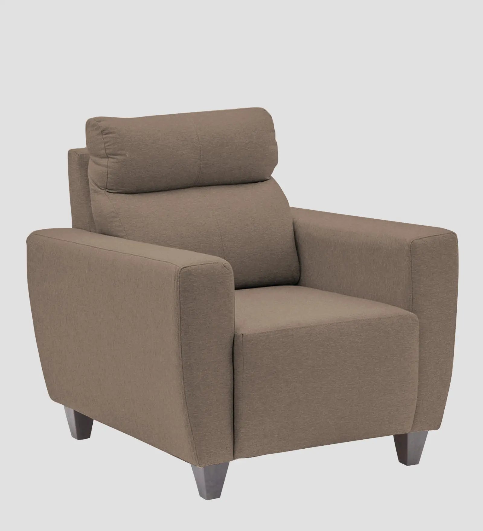 Burban Fabric 1 Seater Sofa In Nut Beige Colour Febonic Living
