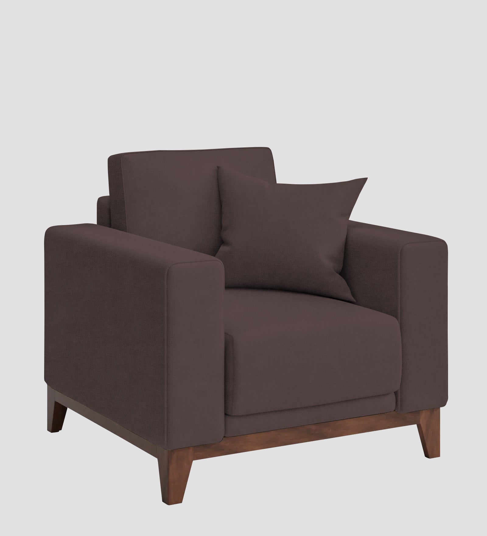 Luca Fabric 1 Seater Sofa In Night Brown Colour - Febonic Living