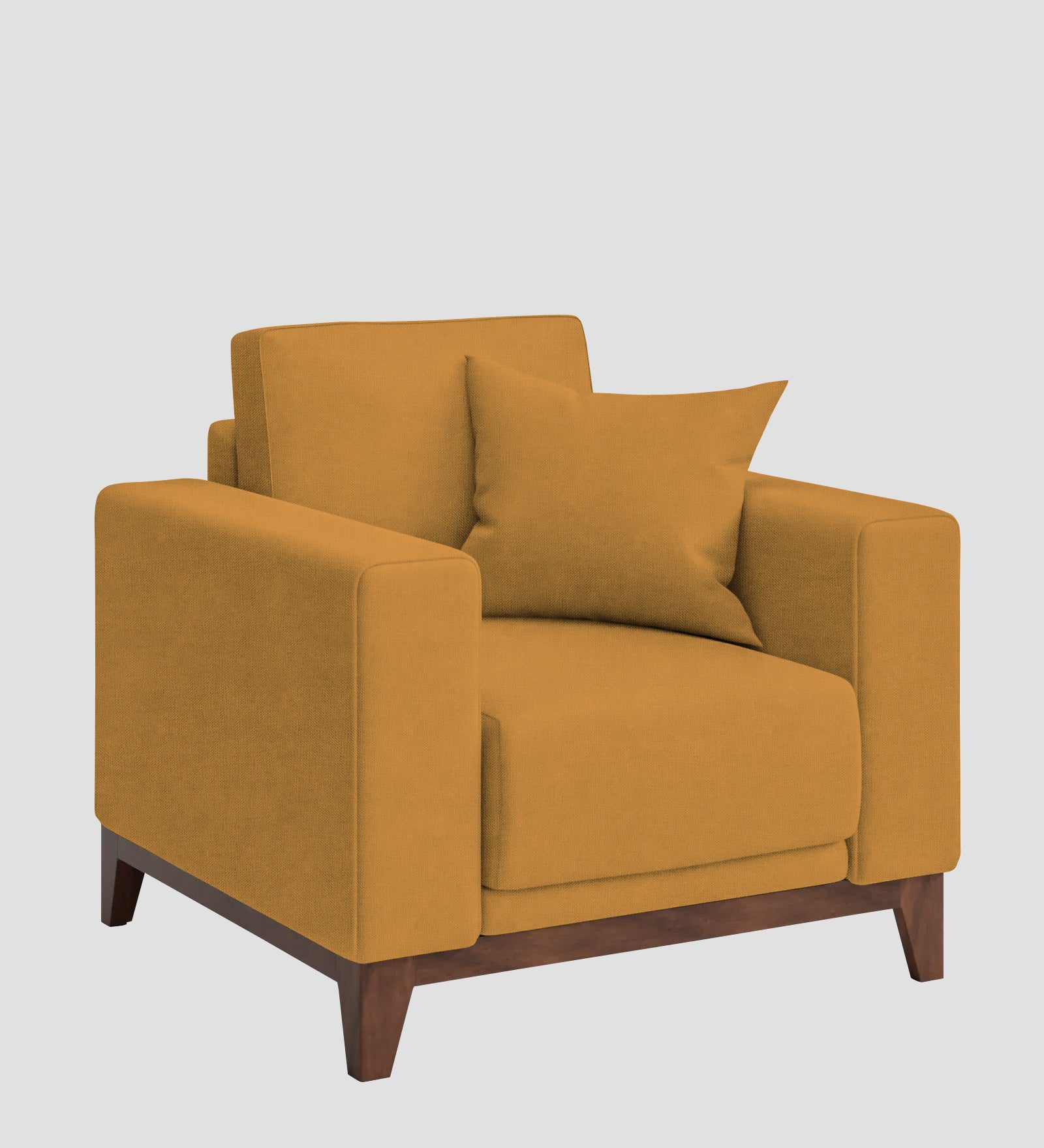 Luca Fabric 1 Seater Sofa In Corn Yellow Colour - Febonic Living