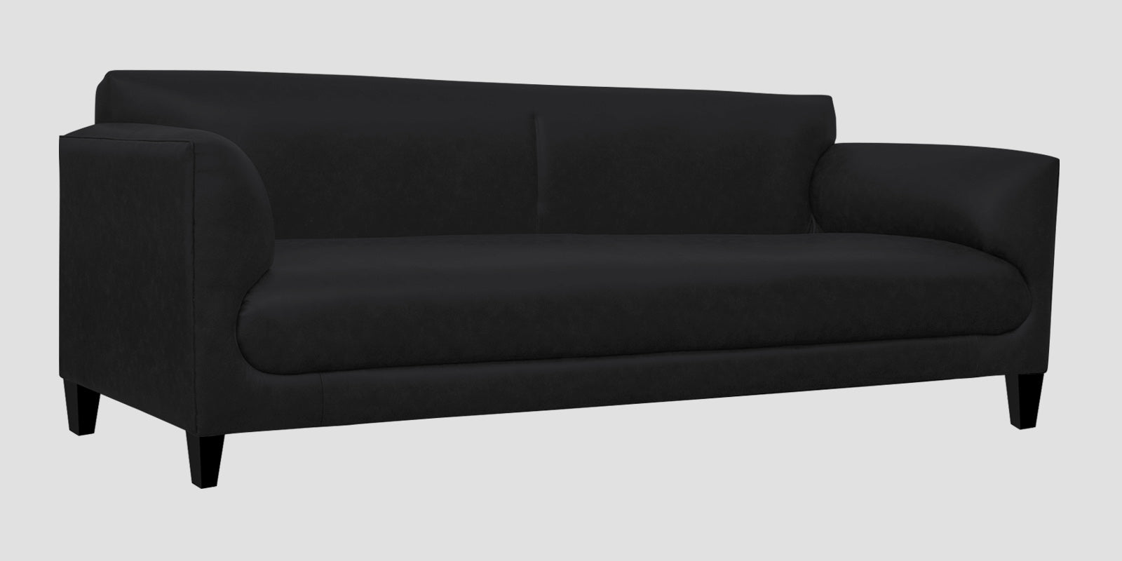 Convi Leatherette 3 Seater Sofa In Light Black Colour - Febonic Living