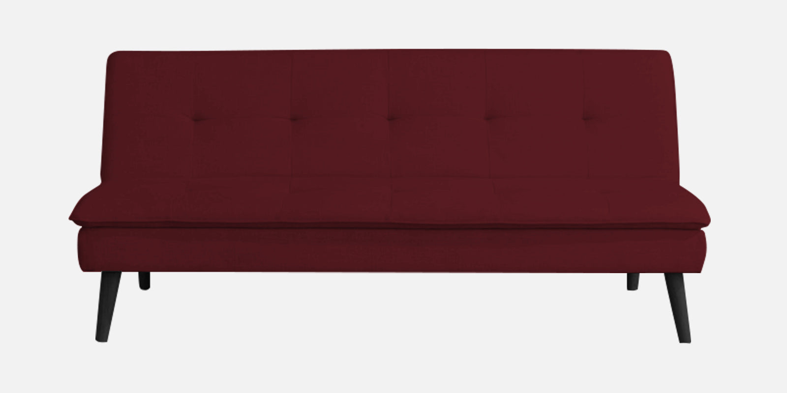 Toner Fabric 3 Seater Convertible Sofa Cum Bed In Blood Maroon Colour - Febonic Living