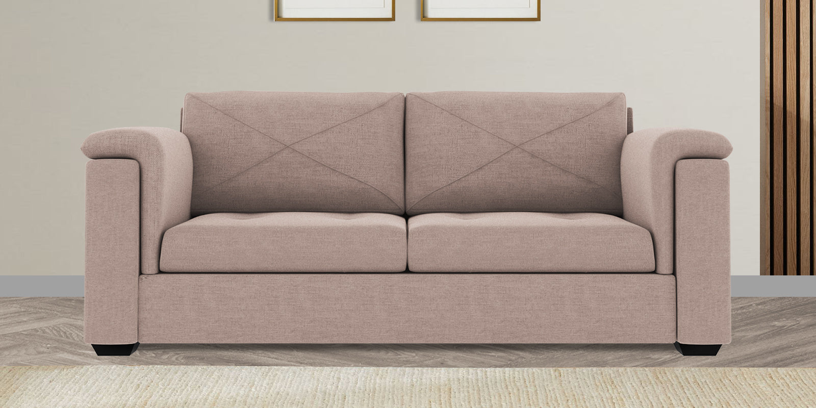 Andres Fabric 3 Seater Sofa In Mush Beige Colour - Febonic Living