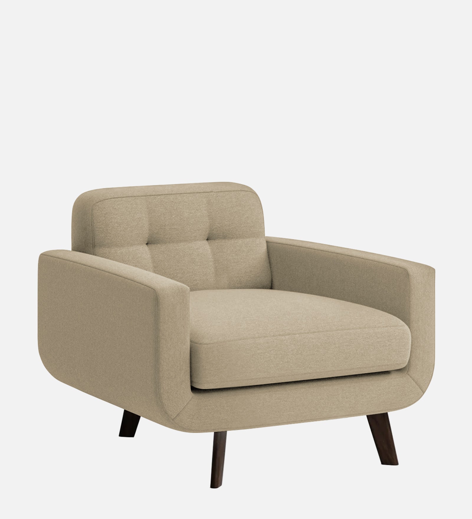 Marsela Fabric 1 Seater Sofa In Honey Beige Colour - Febonic Living