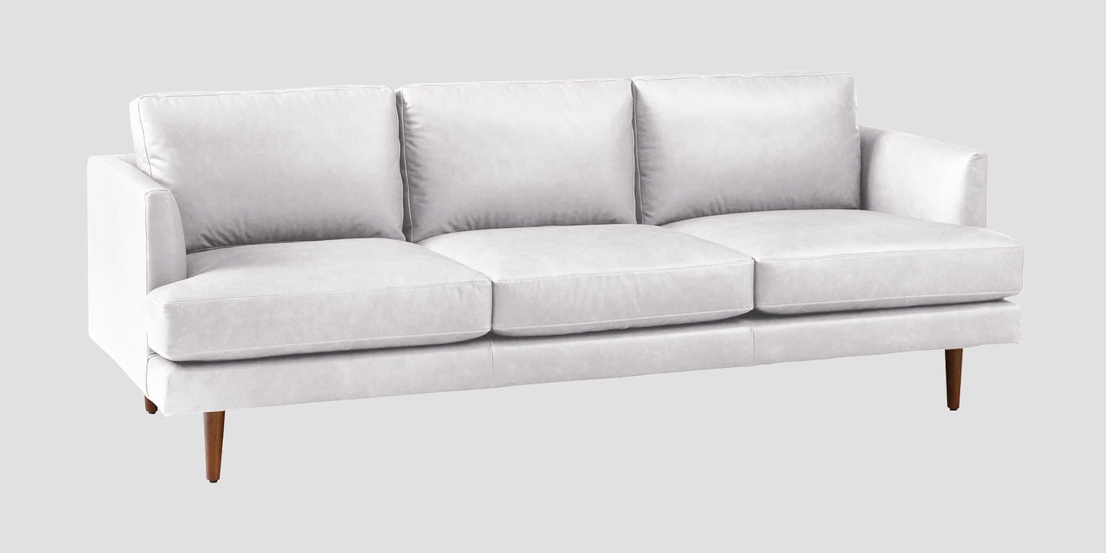 Sterio Leatherette 3 Seater Sofa In Cream White Colour - Febonic Living