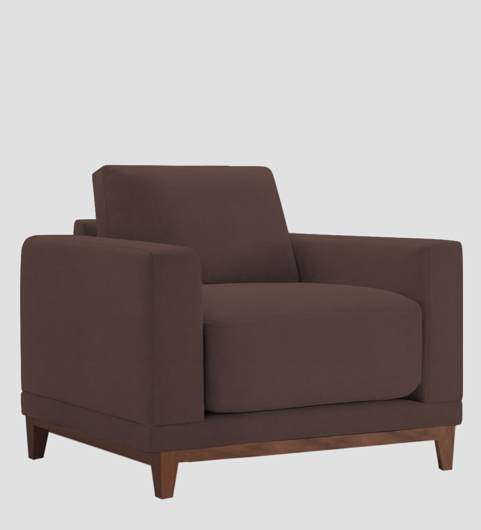Esha Fabric 1 Seater Sofa In Caramel Brown Colour - Febonic Living