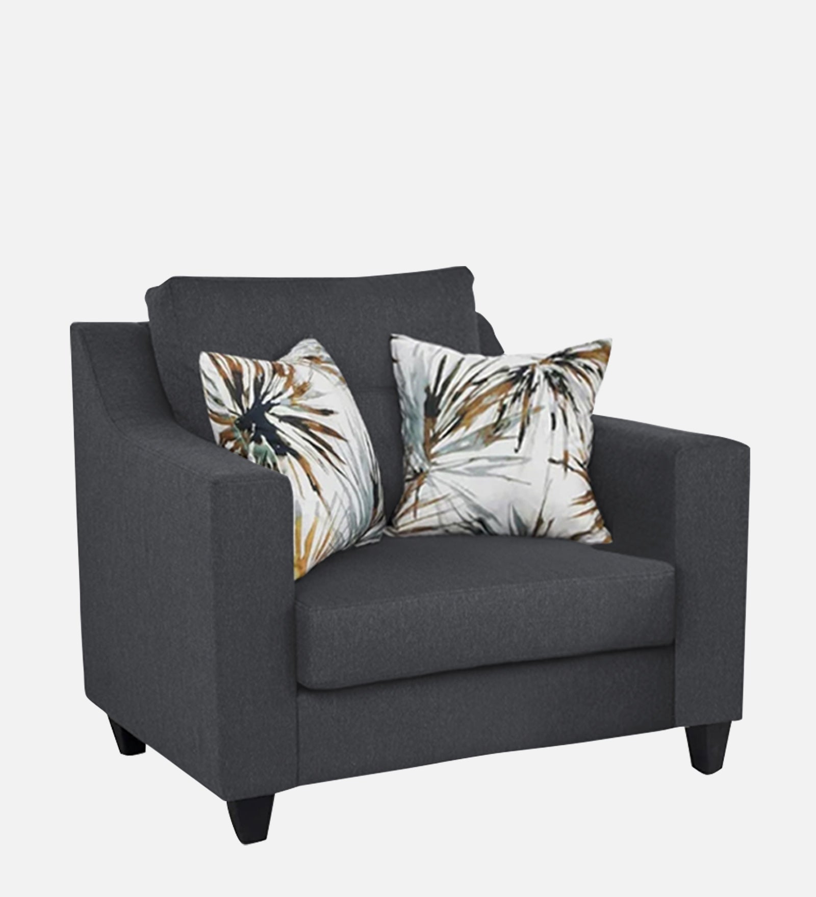 Welly Fabric 1 Seater Sofa In Maba Grey Colour - Febonic Living